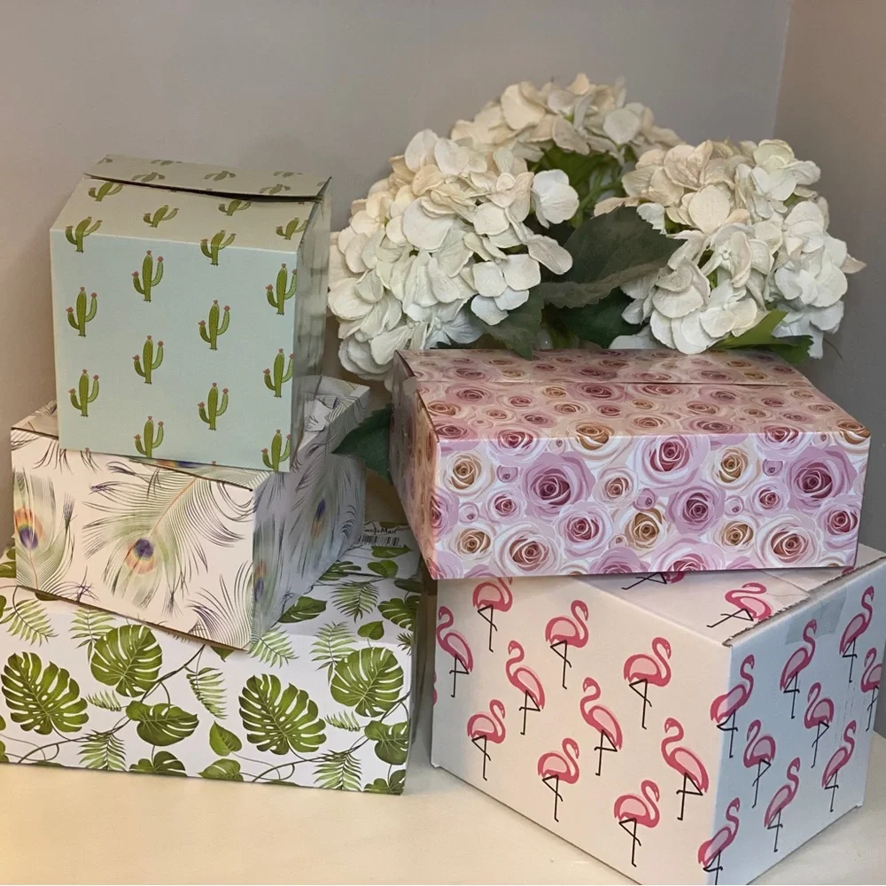 10 Shipping Mailing Designer Cardboard Boxes for Boutique TWO OF EACH STYLE
